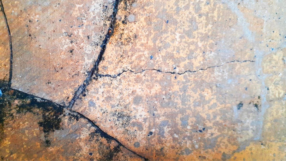 Weathered stone paving, original photo