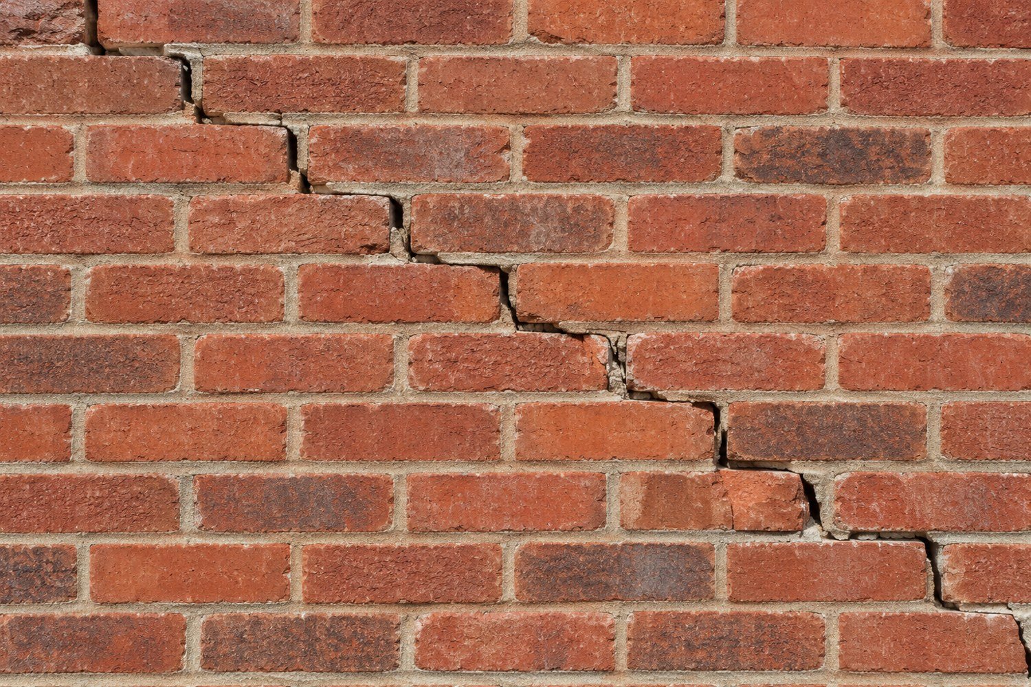 Illustrative cracked brick surface
